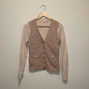 Anthropologie Moth Brand Lace Front Cardigan